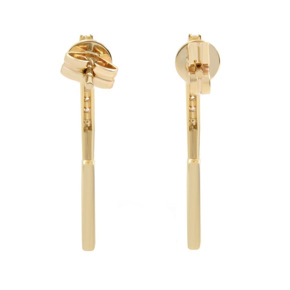 Rachel Koen Pave Diamond Oval Hoop Earrings 14K Yellow Gold 0.34Cttw - Picture 7 of 7